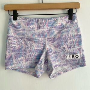 FLEO Workout Shorts 3in Inseam Pink Purple White Stretch Size XS